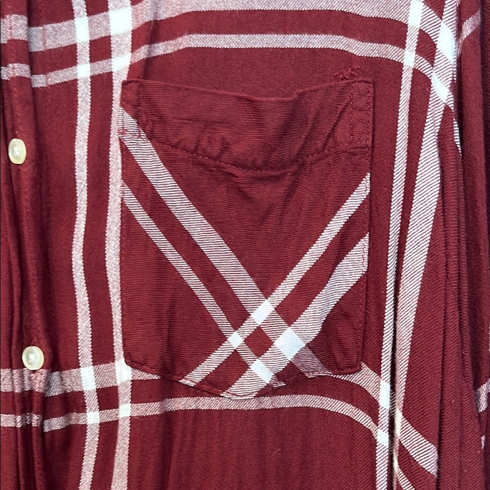 Old Navy Burgundy Plaid Shirt Dress - Picture 4 of 8